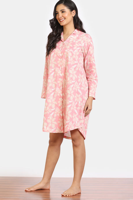 Zivame 2 Mile Fashion Woven Knee Length Loungewear Dress- English Rose — image 4
